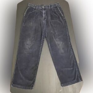 old school Dockers baggy pants thick corduroy Khakis size 36 x 32 in navy blue